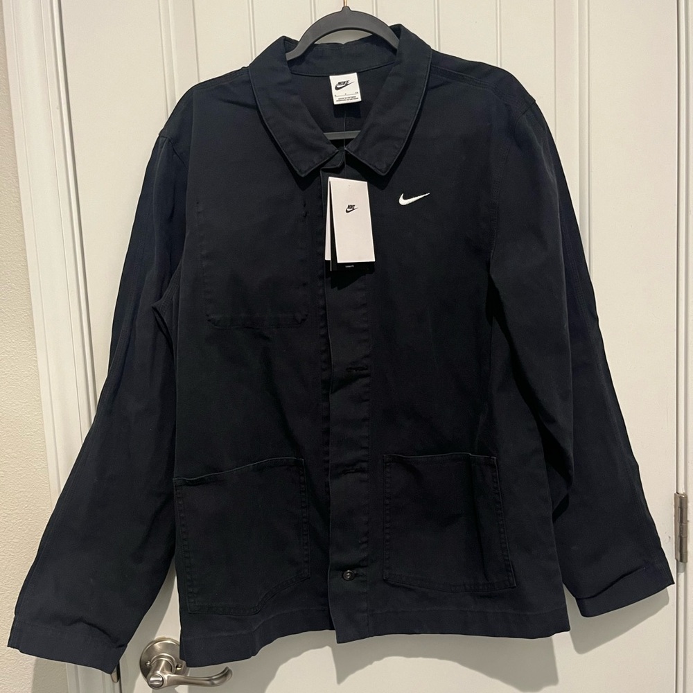 Nike Men's Dark Jacket with White Logo